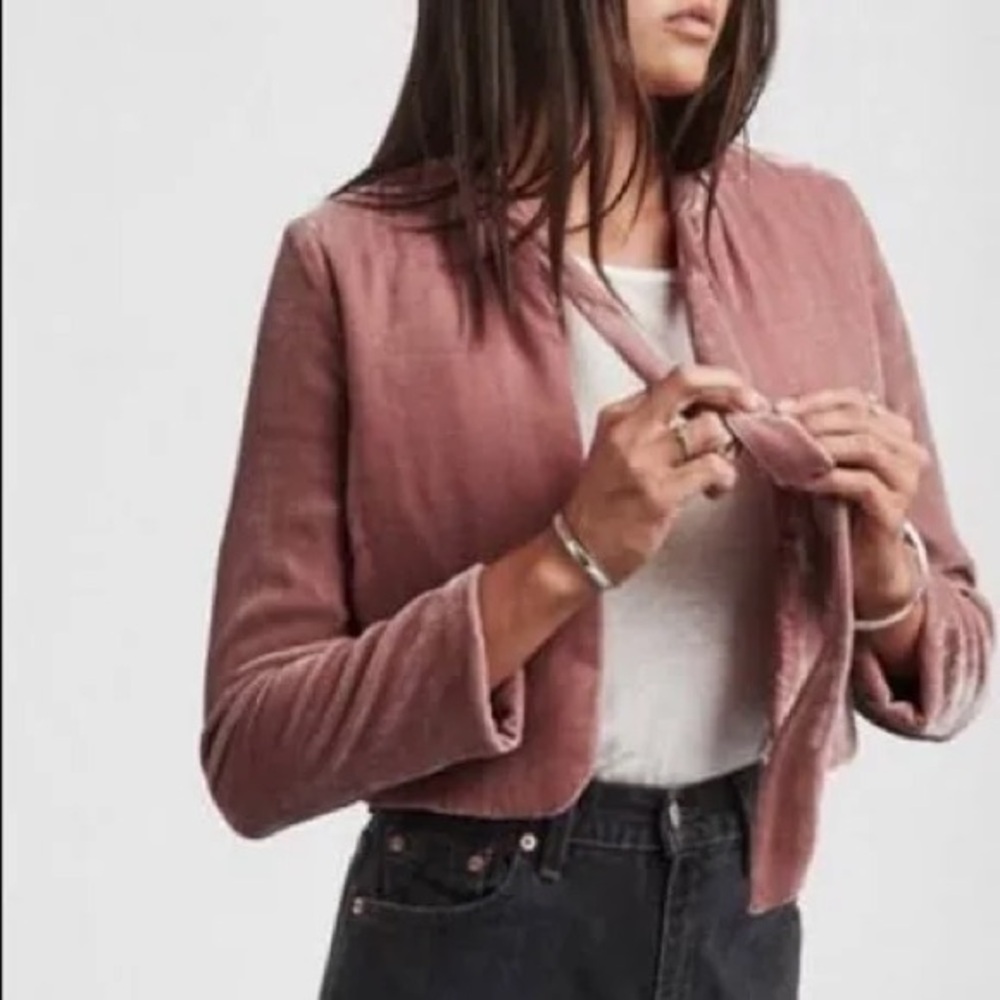 Reformation Opera Bolero Pink Velvet